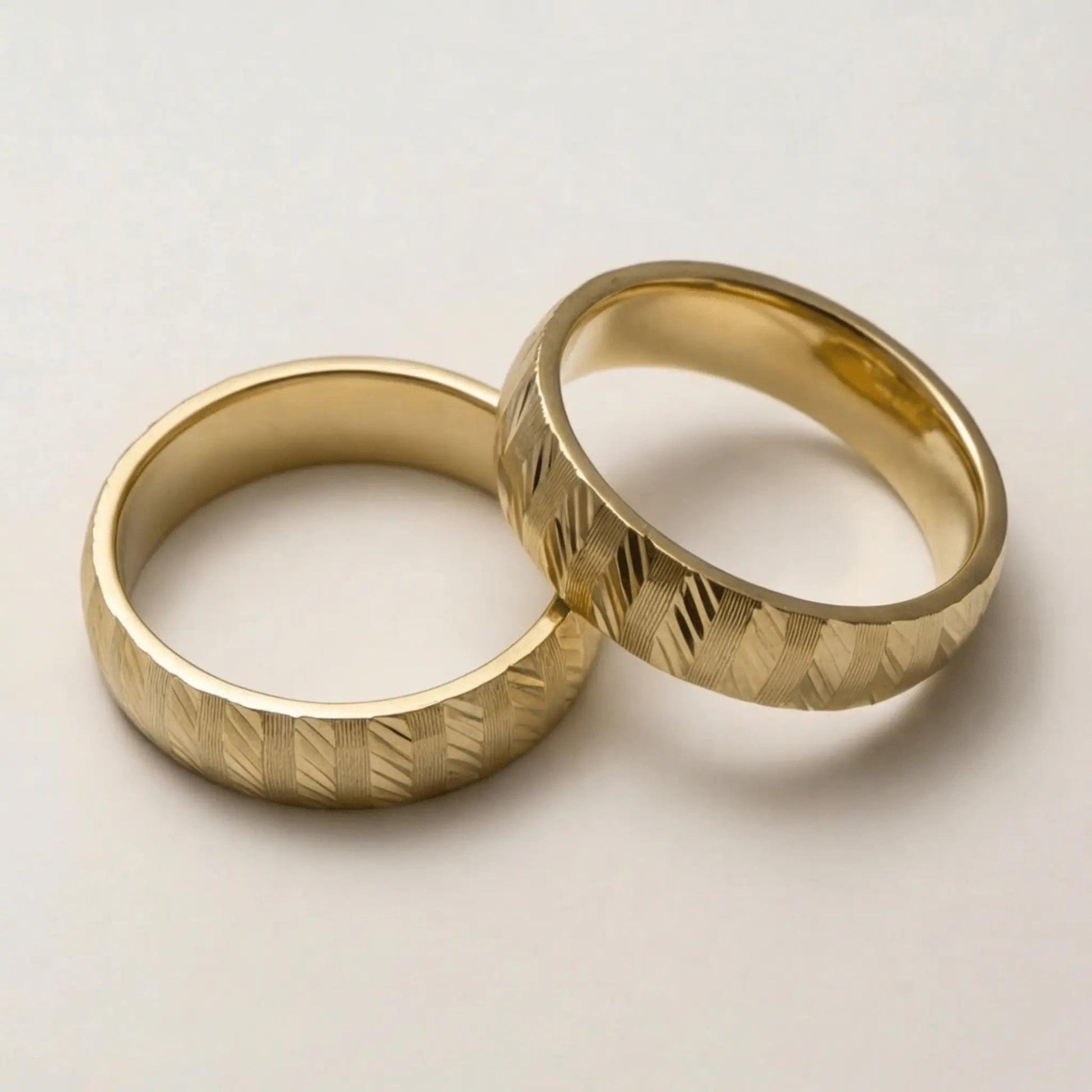 5mm Gold Wedding Band – Zigzag Faceted – 9ct/14ct/18ct Gold Majestic Jewellery