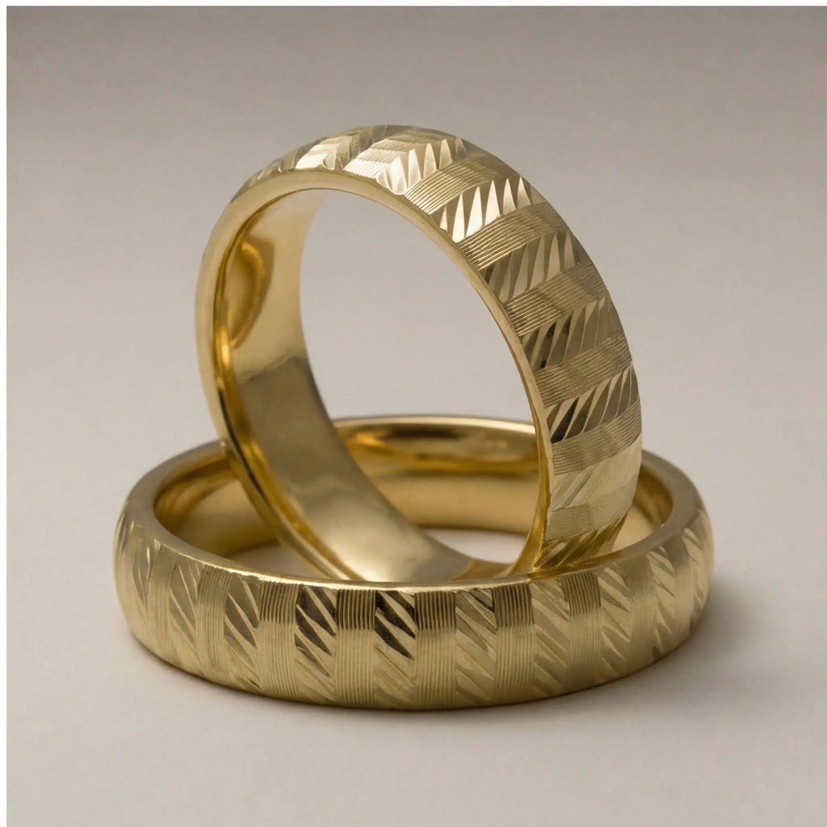 5mm Gold Wedding Band – Zigzag Faceted – 9ct/14ct/18ct Gold Majestic Jewellery