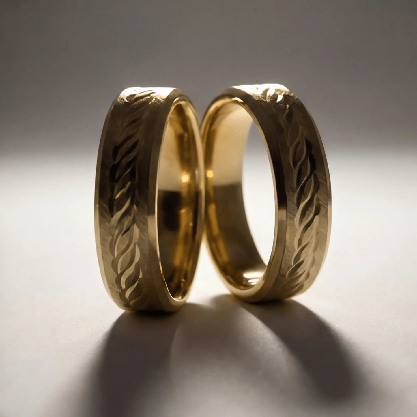 5mm Gold Wedding Band – Leaf Faceted – 9ct/14ct/18ct Gold