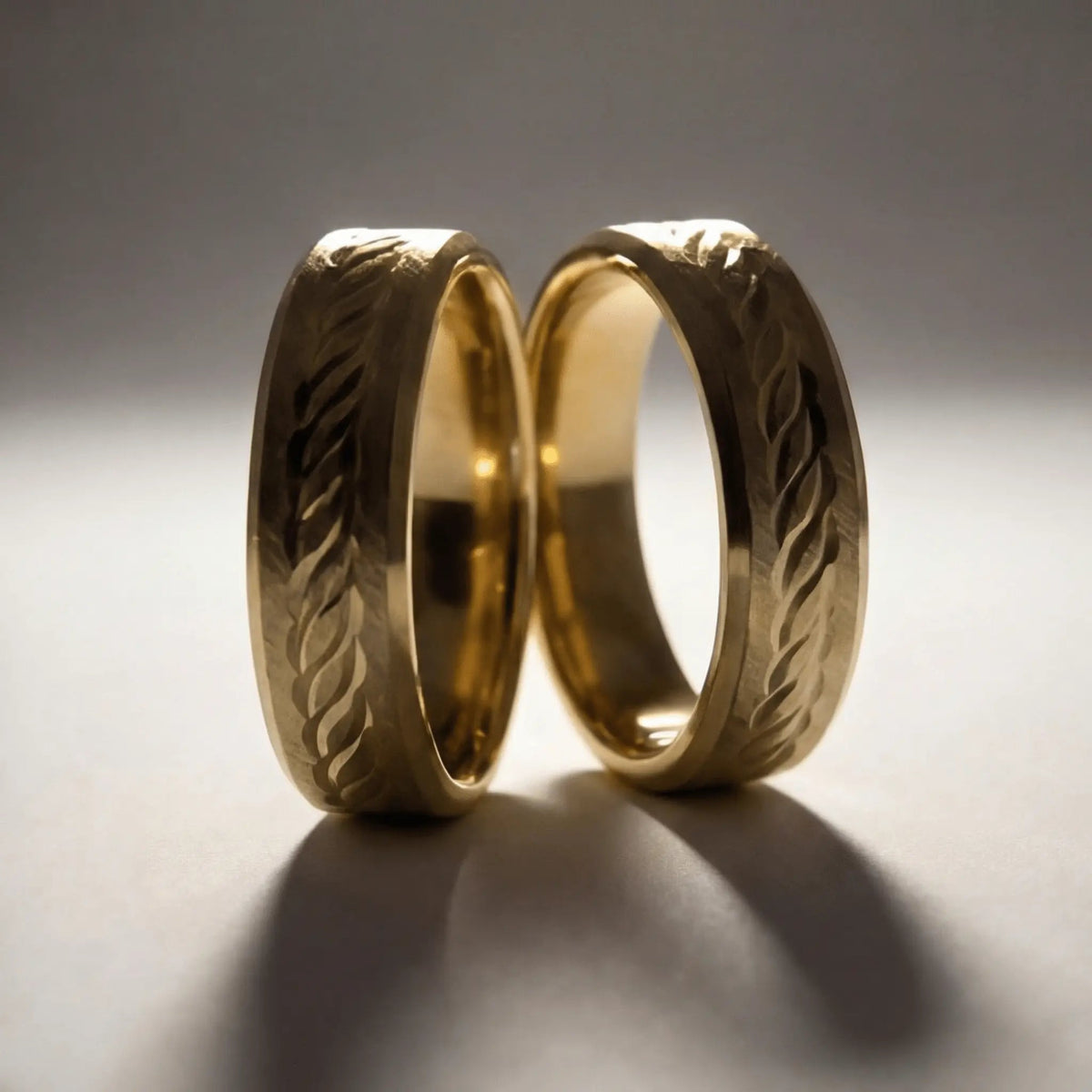 5mm Gold Wedding Band – Leaf Faceted – 9ct/14ct/18ct Gold