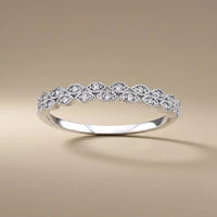 14ct/14K White Gold Natural Diamond Ring – Diamond Eternity Wave 0.15ct Majestic Jewellery