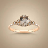 14ct/14K Rose Gold Natural Morganite & Diamond Engagement Ring – Morganite Diamond 0.6ct Majestic Jewellery