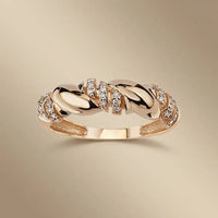 14ct/14K Rose Gold Natural Diamond Ring – Twisted Diamond