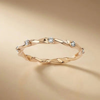 14ct/14K Rose Gold Natural Diamond Ring – Organic Twist Diamond Majestic Jewellery