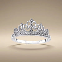 14ct/14K White Gold Natural Diamond Ring – Crown Diamond Majestic Jewellery