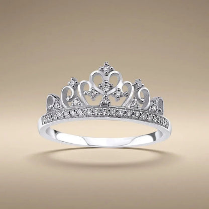 14ct/14K White Gold Natural Diamond Ring – Crown Diamond Majestic Jewellery