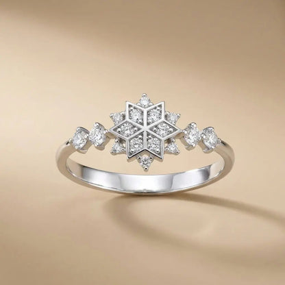 14ct/14K White Gold Natural Diamond Ring – Snowflake Diamond Majestic Jewellery