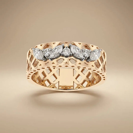 14ct/14K Gold Natural Diamond Ring – Marquise Diamond Majestic Jewellery