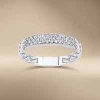 Gold Wedding Band – Pavé Diamond – 14ct Gold Majestic Jewellery