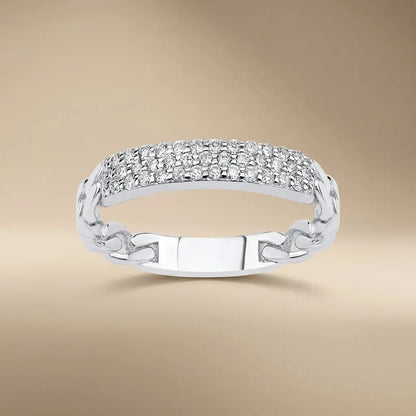 Gold Wedding Band – Pavé Diamond – 14ct Gold Majestic Jewellery
