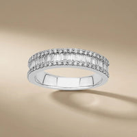 Gold Wedding Band – Baguette Round Diamond Eternity – 14ct Gold Majestic Jewellery