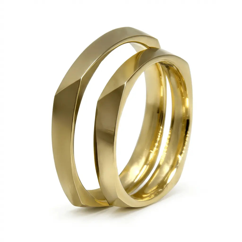 3mm Gold Wedding Band – Faceted Vega – 9ct/14ct/18ct Gold Majestic Jewellery