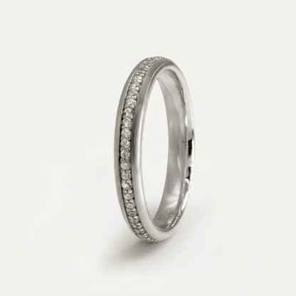 3mm Gold Wedding Band – Diamond Line Luna – 9ct/14ct/18ct Gold