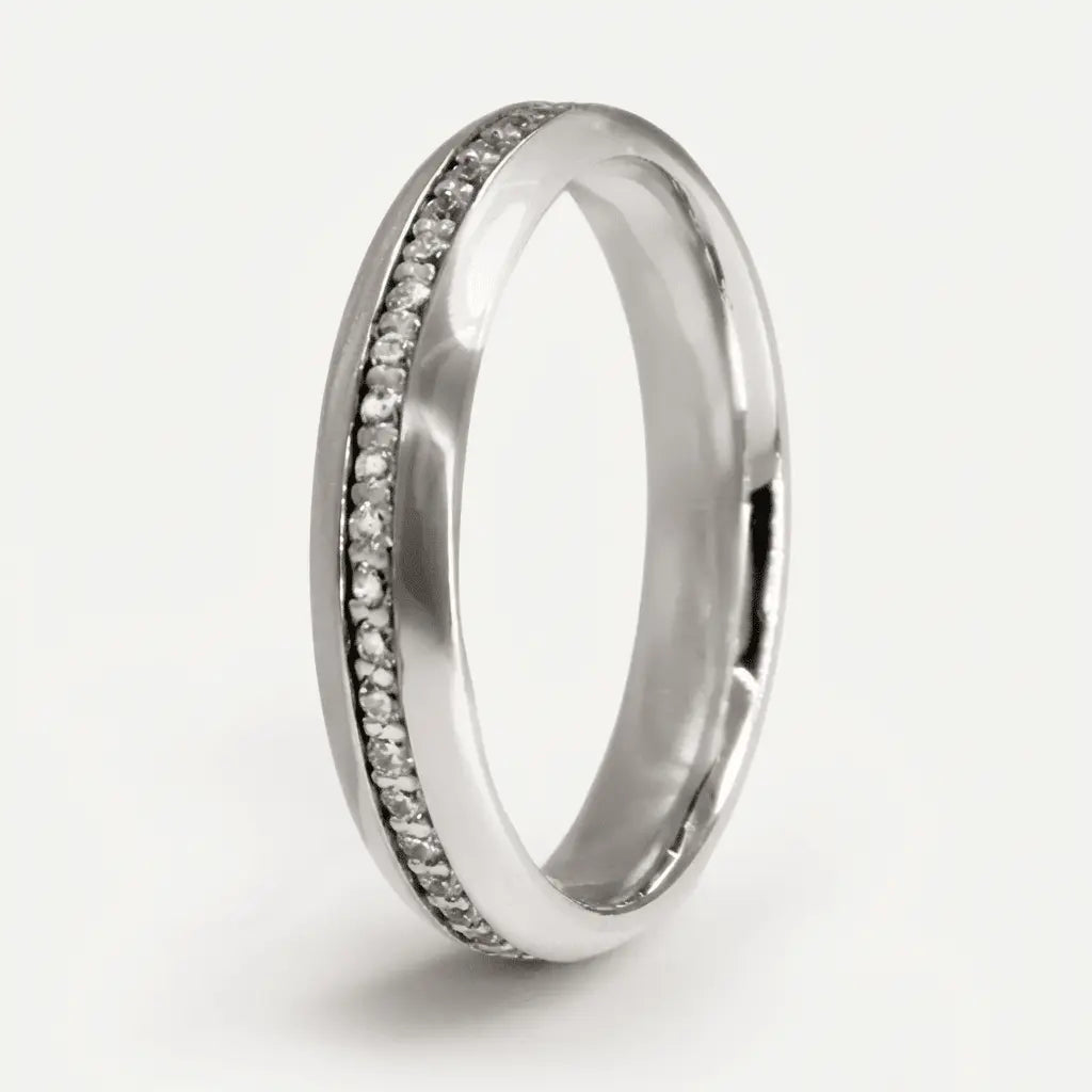 5mm Gold Wedding Band – Diamond Line Aurora – 9ct/14ct/18ct Gold Majestic Jewellery