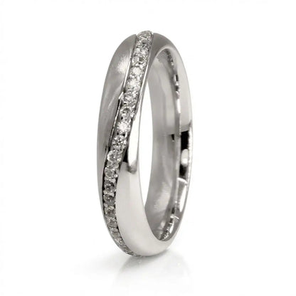 4mm Gold Wedding Band – Diamond Line Elara – 9ct/14ct/18ct Gold Majestic Jewellery