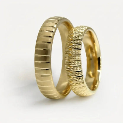 5mm Gold Wedding Band – Granular Line – 9ct/14ct/18ct Gold Majestic Jewellery