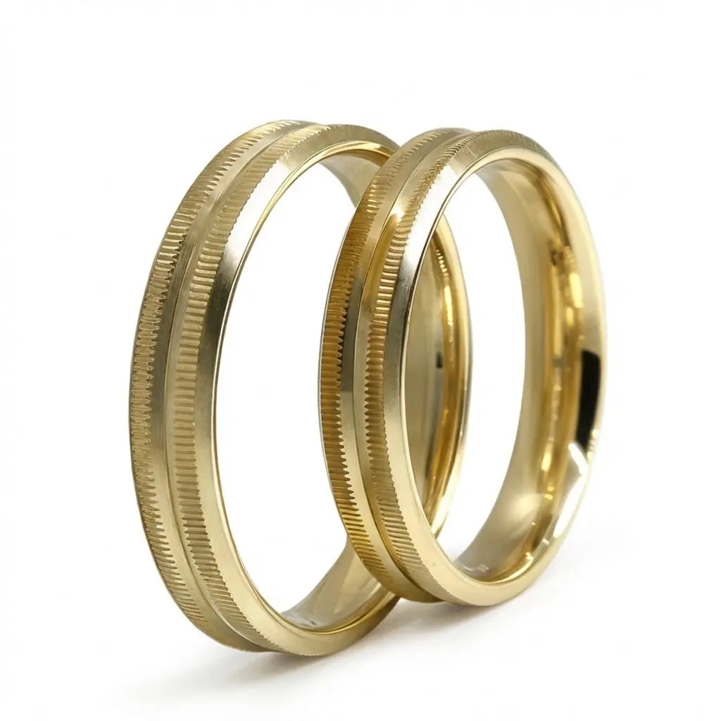 4mm Gold Wedding Band – Minimal Line – 9ct/14ct/18ct Gold Majestic Jewellery