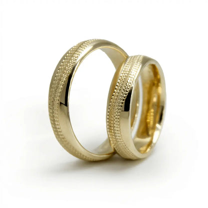 5mm Gold Wedding Band – Micro Faceted – 9ct/14ct/18ct Gold Majestic Jewellery