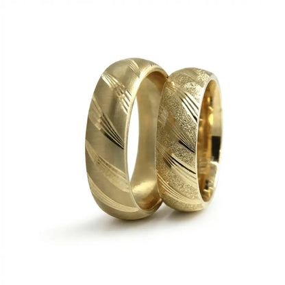 6mm Gold Wedding Band – Diagonal Satin Matte – 9ct/14ct/18ct Gold Majestic Jewellery