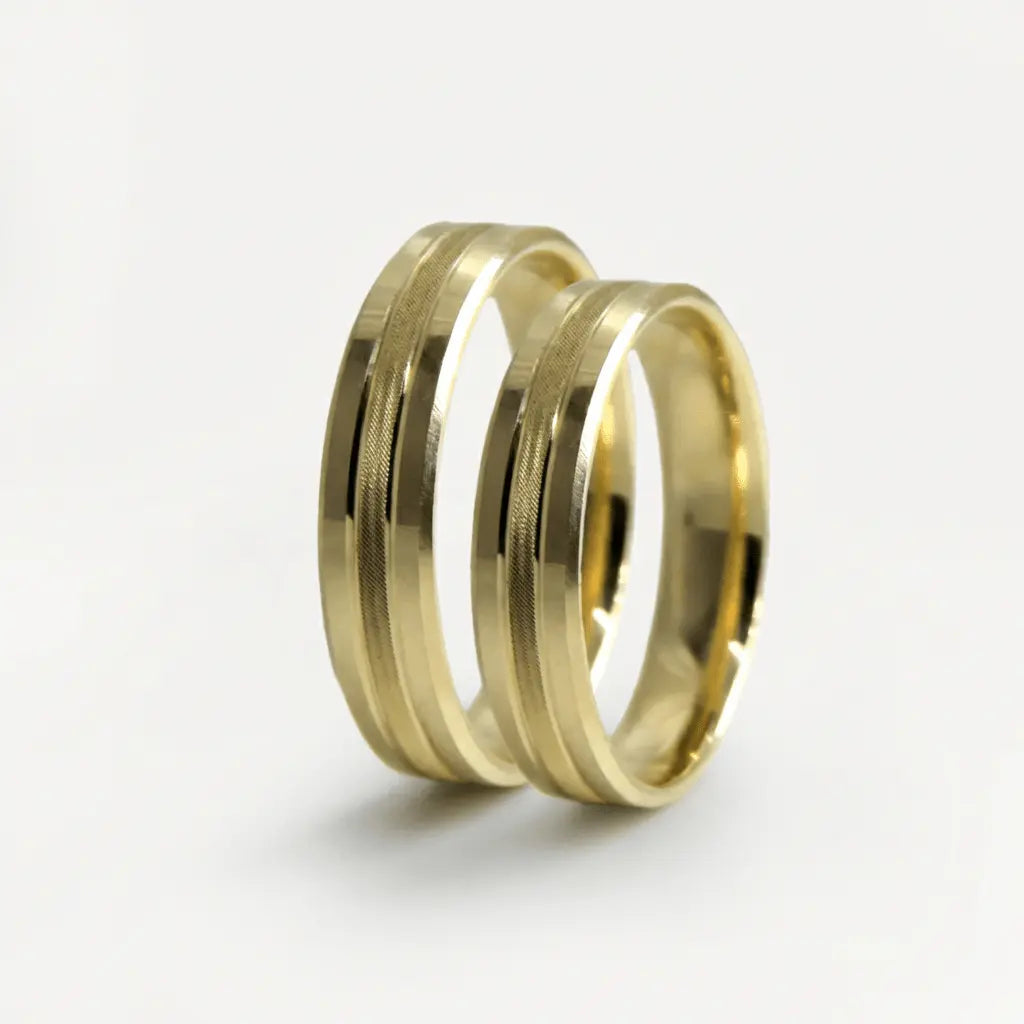 5mm Gold Wedding Band – Dual Channel – 9ct/14ct/18ct Gold Majestic Jewellery