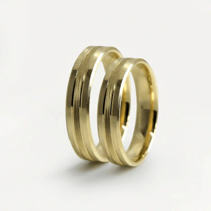 5mm Gold Wedding Band – Dual Channel – 9ct/14ct/18ct Gold Majestic Jewellery
