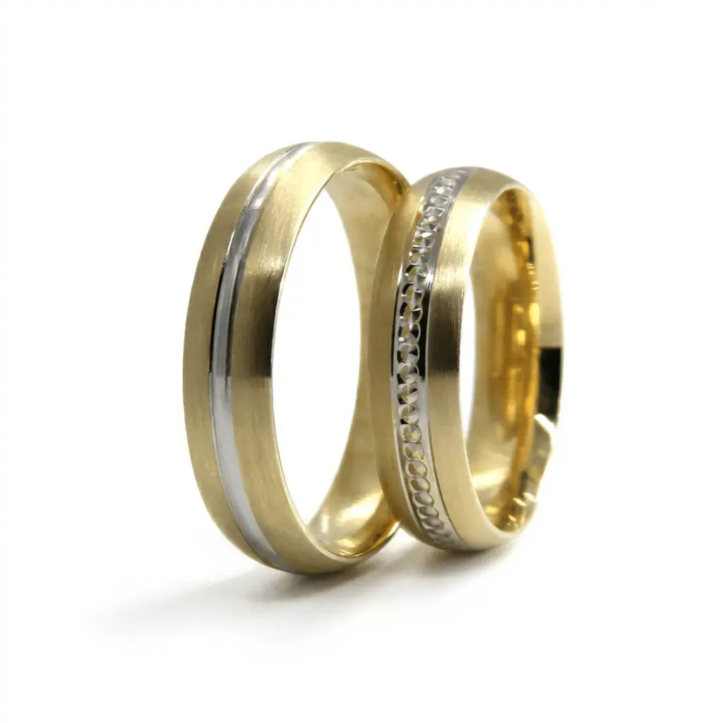 5mm Gold Wedding Band – Center Line Stone Channel – 9ct/14ct/18ct Gold Majestic Jewellery