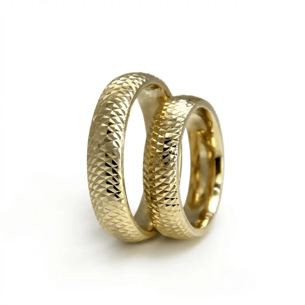 5mm Gold Wedding Band – Braided Faceted – 9ct/14ct/18ct Gold Majestic Jewellery