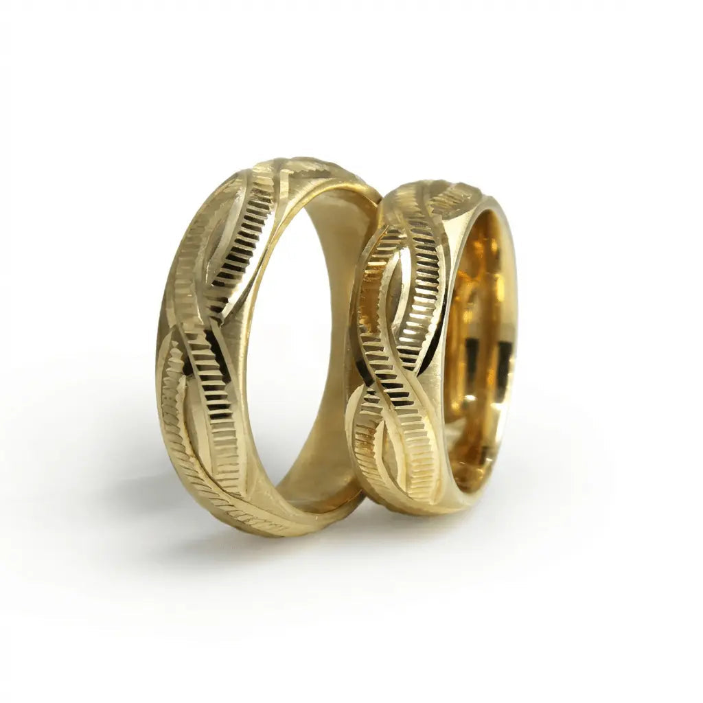 6mm Gold Wedding Band – Infinity Wave – 9ct/14ct/18ct Gold Majestic Jewellery