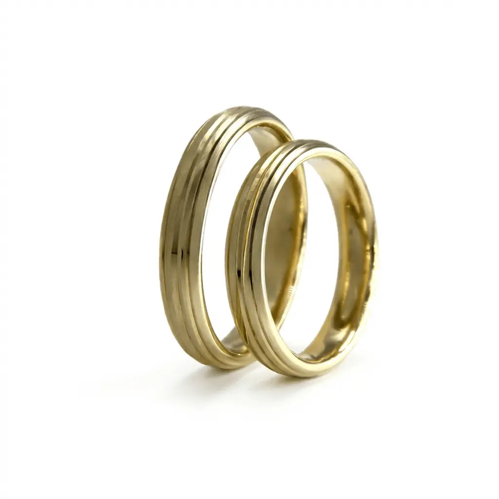 4mm Gold Wedding Band – Satin Finish – 9ct/14ct/18ct Gold Majestic Jewellery