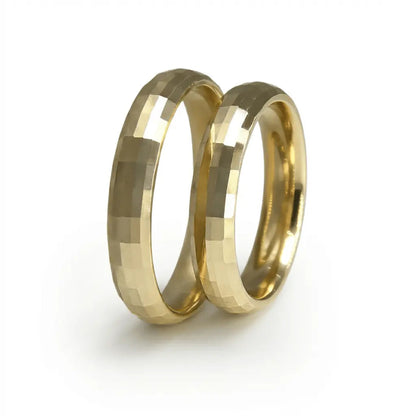 4mm Gold Wedding Band – Square Facet – 9ct/14ct/18ct Gold Majestic Jewellery