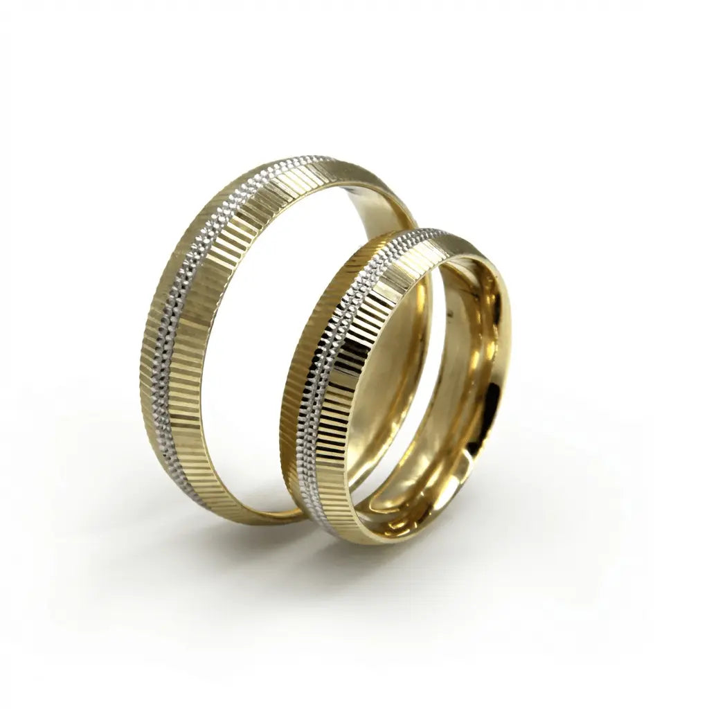 5mm Gold Wedding Band – Linear Ribbed – 9ct/14ct/18ct Gold Majestic Jewellery