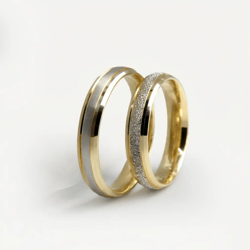 4mm Gold Wedding Band – Polished Sparkle Detail – 9ct/14ct/18ct Gold Majestic Jewellery