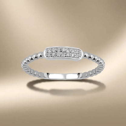 14ct white gold diamond ring with minimal bar design and natural diamonds by Majestic Jewellery.