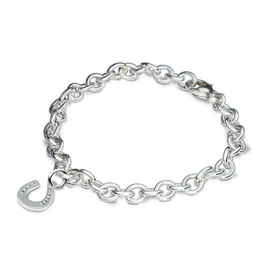 Horse Shoe Silver Charm Bracelet Scarlett Jewellery