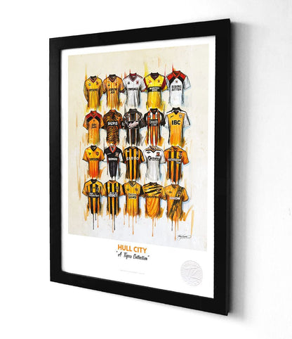 Hull City FC football shirt A3 framed print