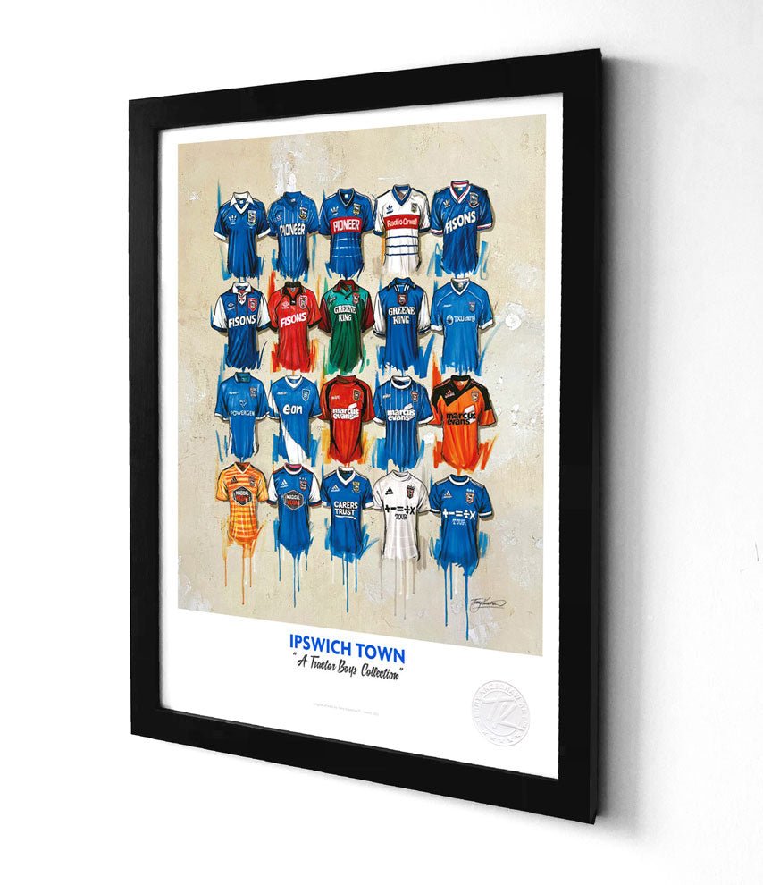 Ipswich Town football shirt A3 framed print