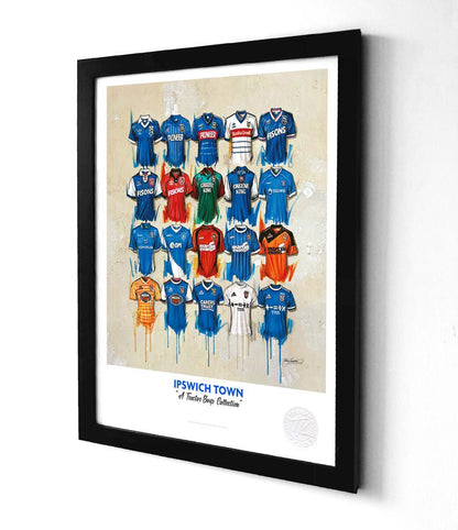 Ipswich Town football shirt A3 framed print