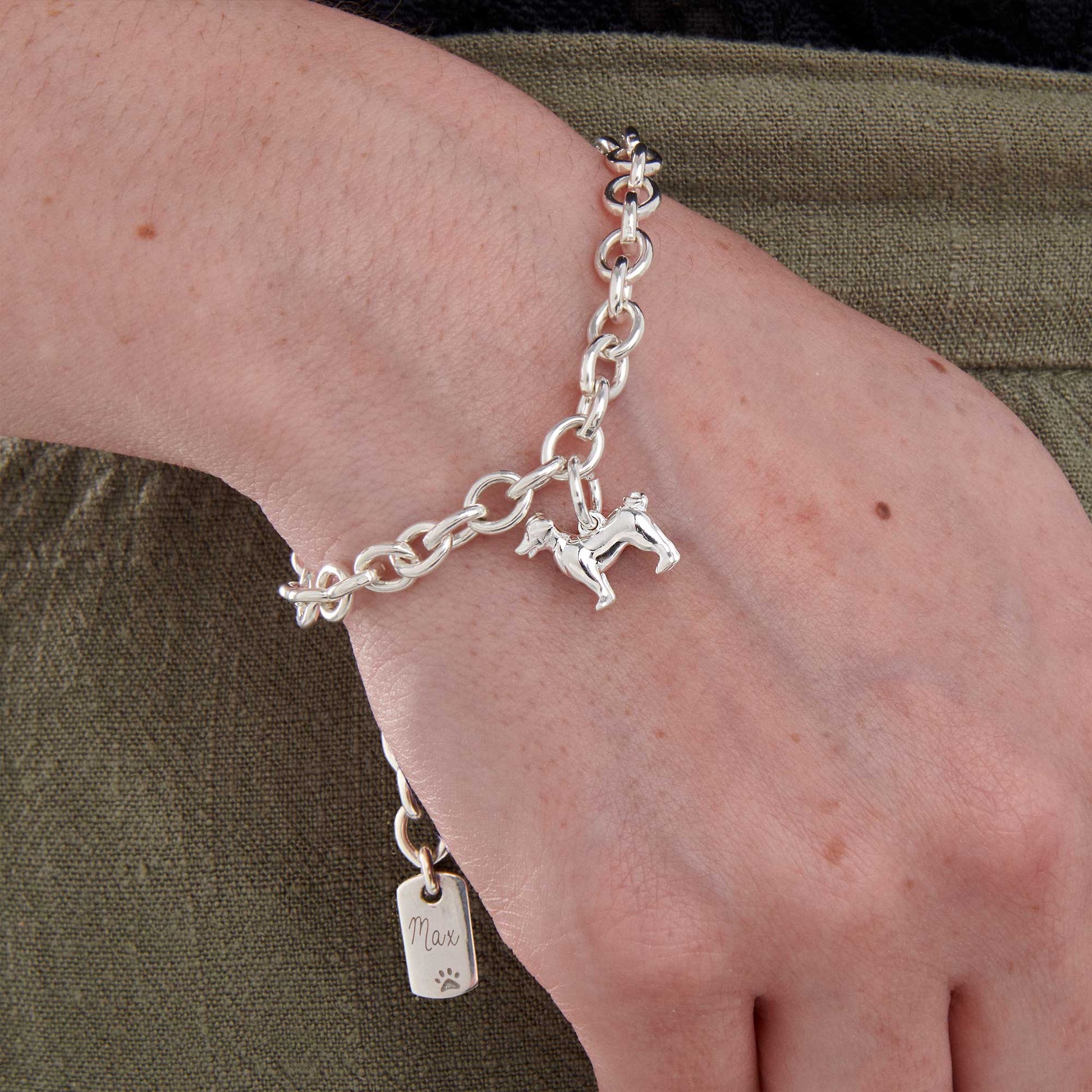 Jack Russell Terrier Silver Dog Charm Bracelet Scarlett Jewellery