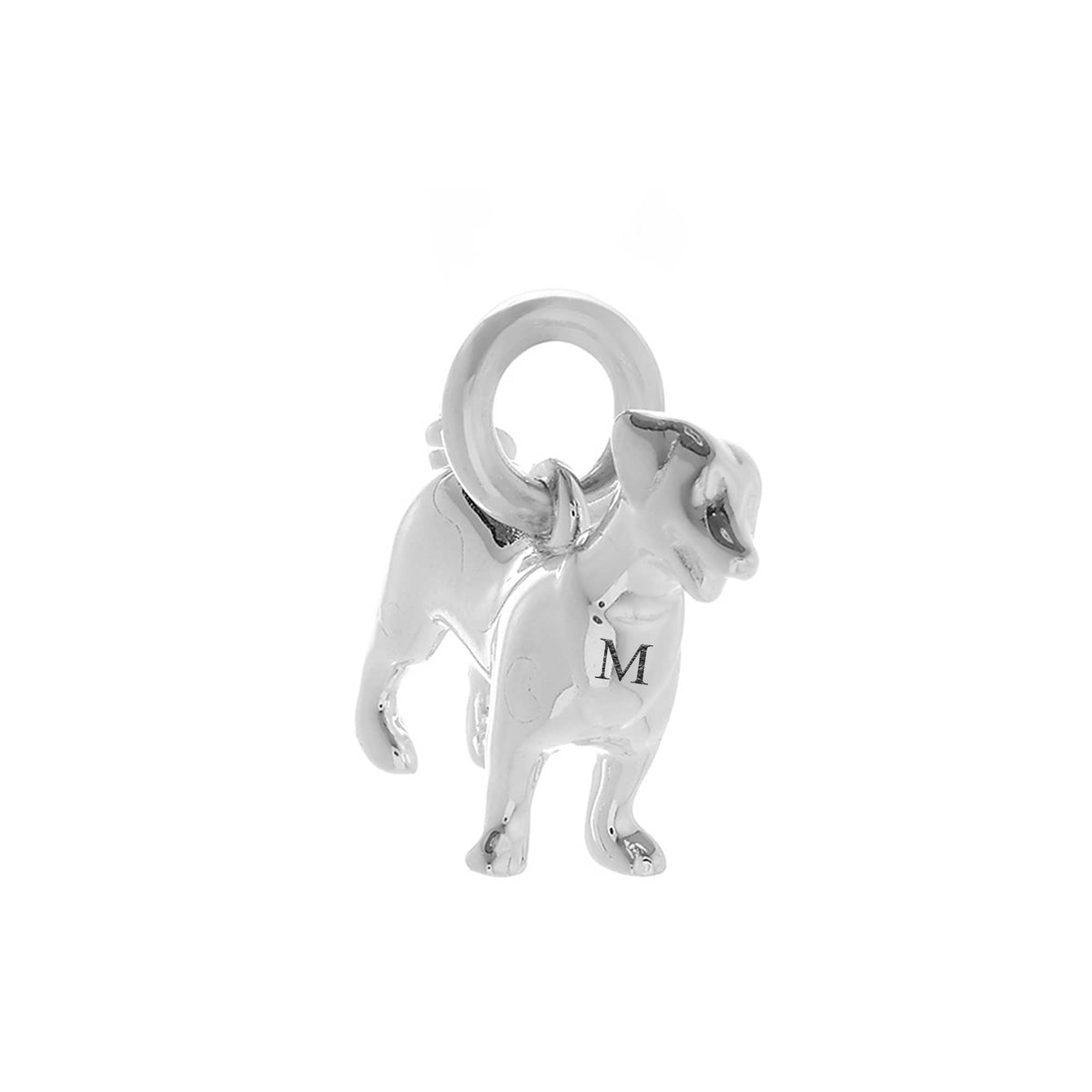 Silver Jack Russell Terrier dog charm in a gift box by Scarlett Jewellery.