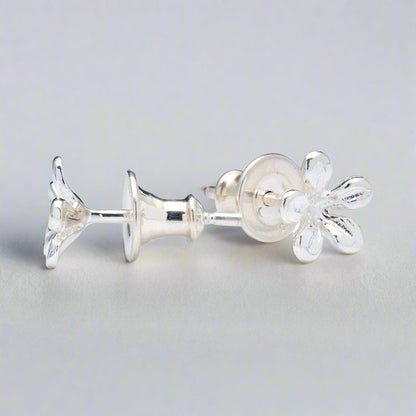 Jasmine Flower Silver Stud Earrings Scarlett Jewellery