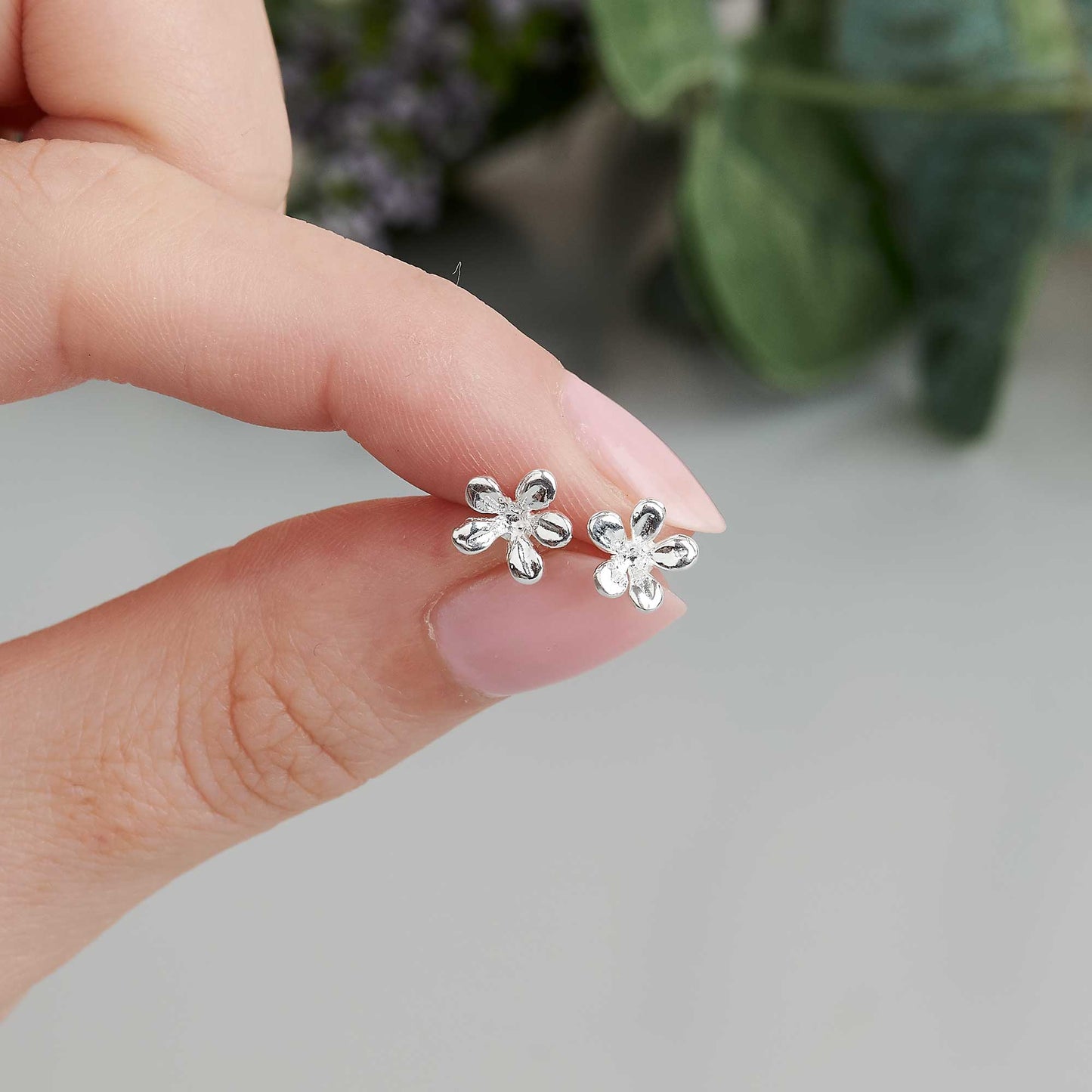 Jasmine Flower Silver Stud Earrings Scarlett Jewellery