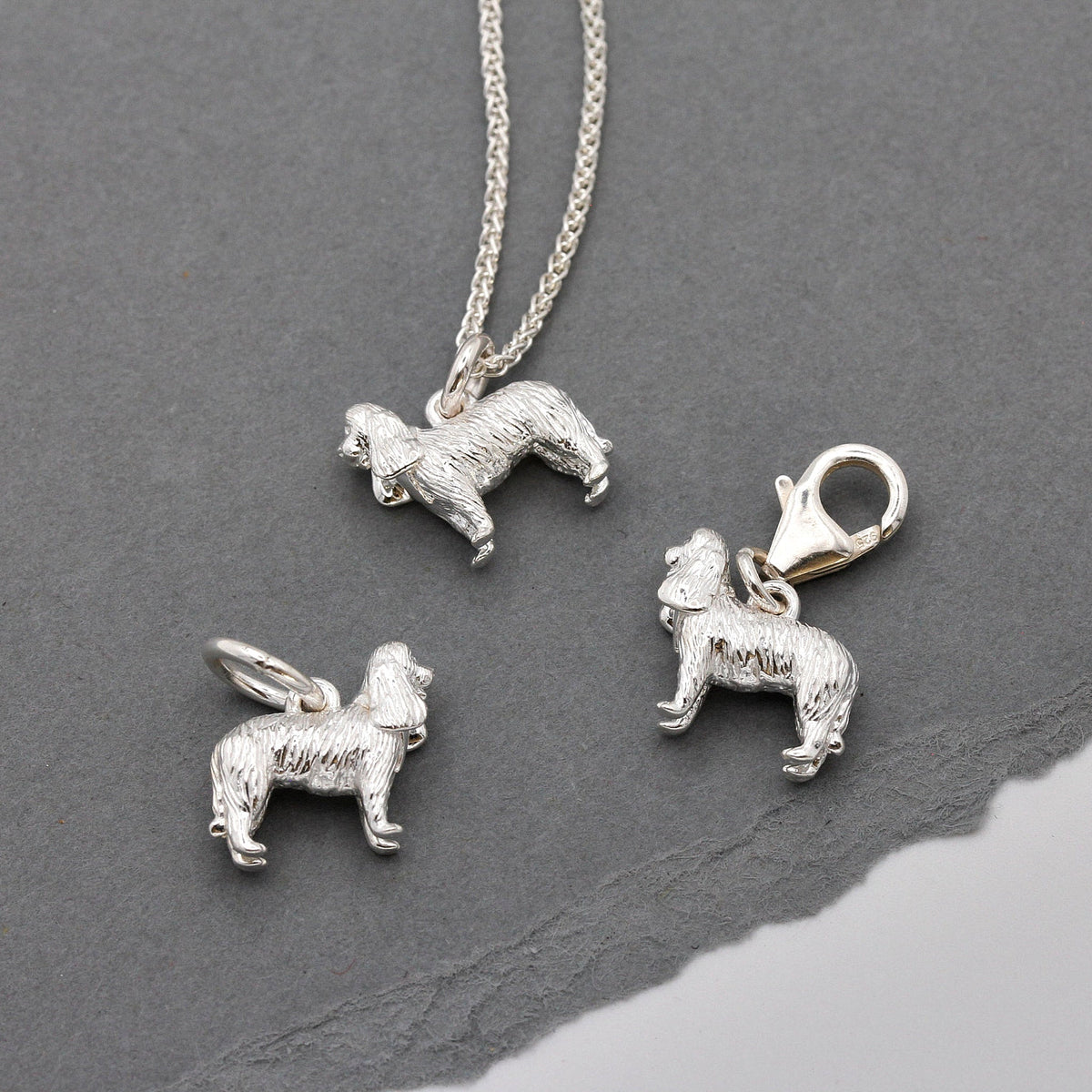 King Charles Spaniel Silver Dog Charm Scarlett Jewellery