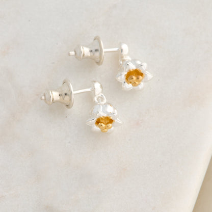 Lily Of The Valley Silver & Gold Vermeil Drop Earrings Scarlett Jewellery