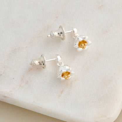 Lily Of The Valley Silver & Gold Vermeil Drop Earrings Scarlett Jewellery
