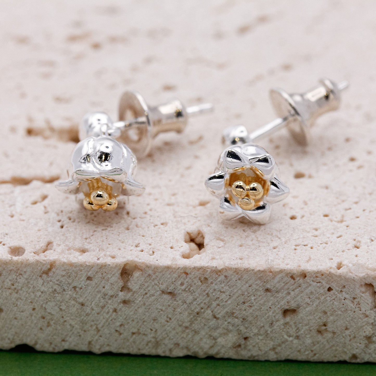 Lily Of The Valley Silver & Gold Vermeil Drop Earrings Scarlett Jewellery
