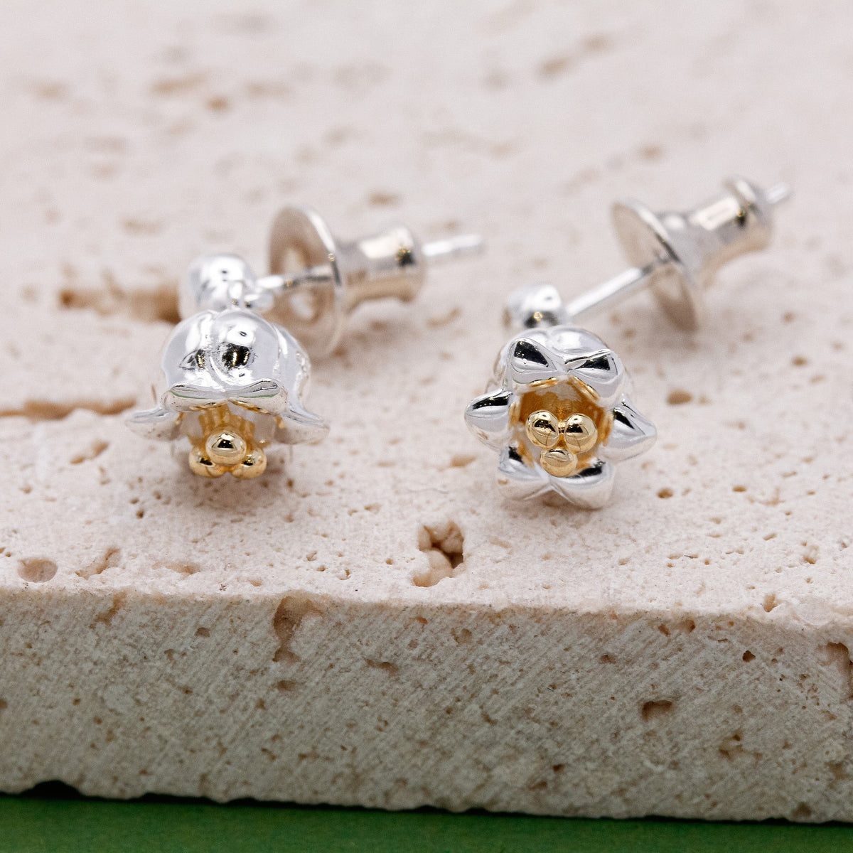 Lily Of The Valley Silver & Gold Vermeil Drop Earrings Scarlett Jewellery