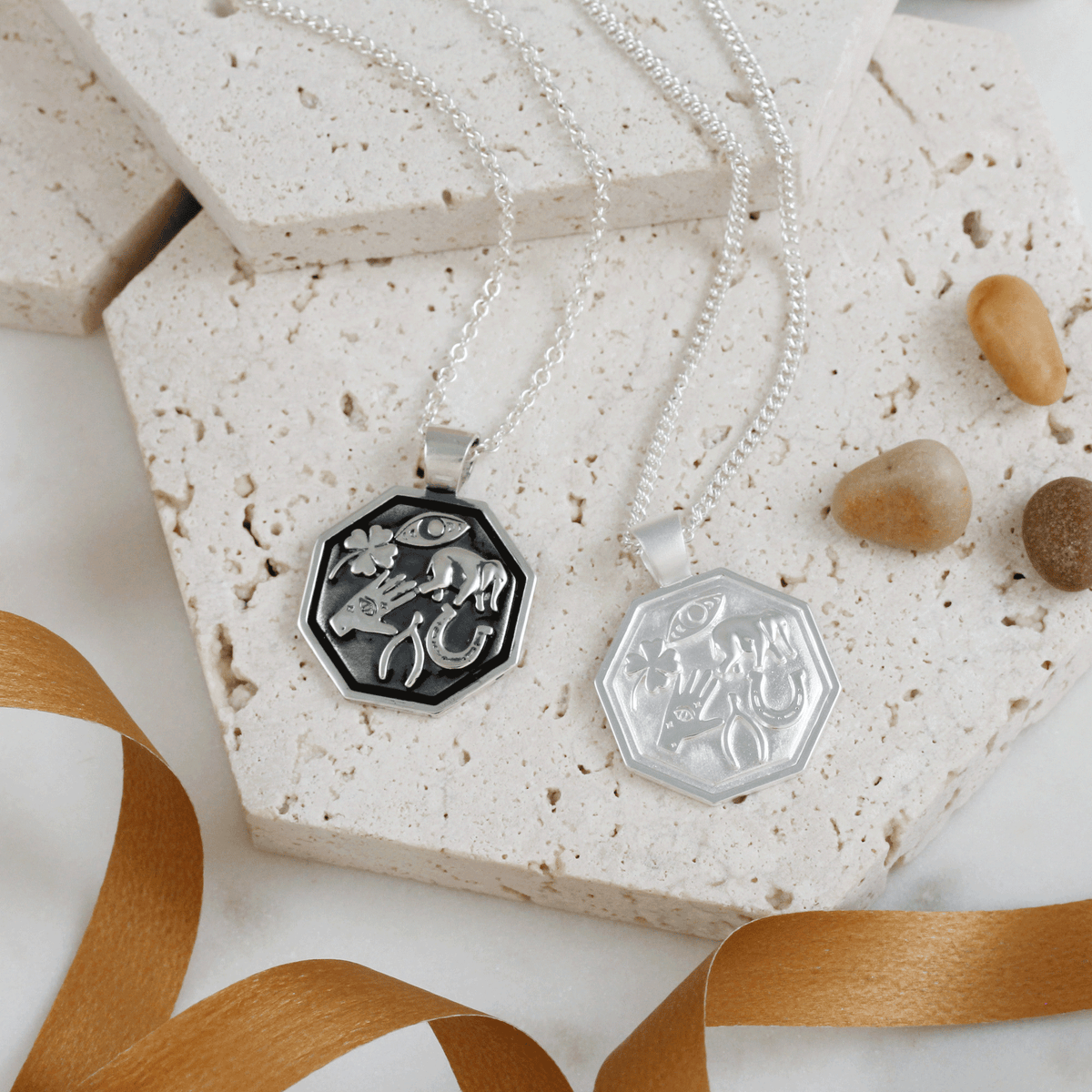 Good Luck Symbols Personalised Silver Necklace Scarlett Jewellery