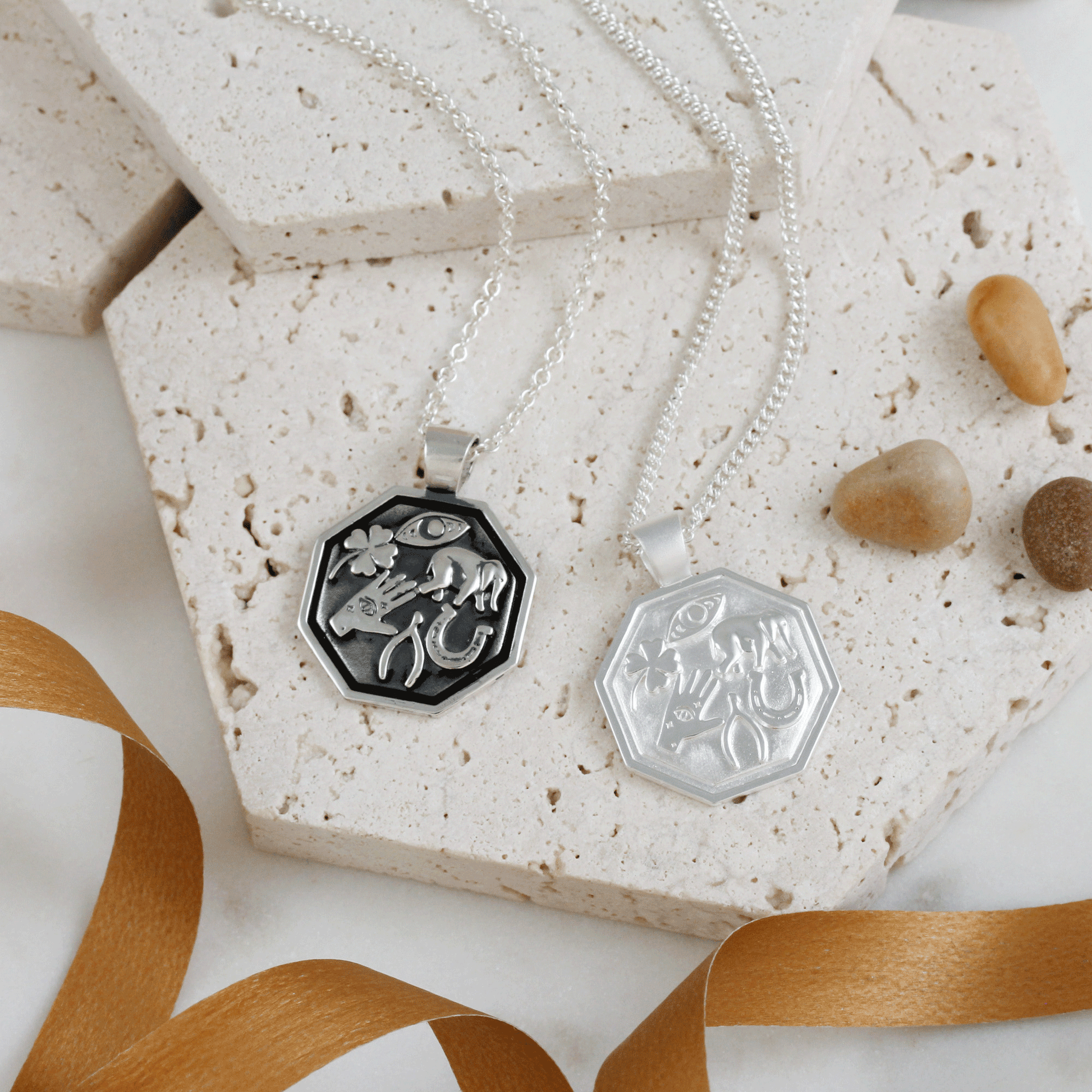 Good Luck Symbols Personalised Silver Necklace Scarlett Jewellery