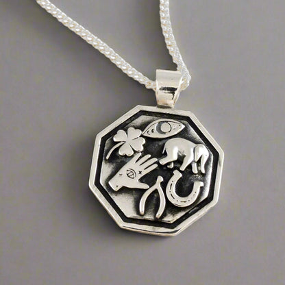 Good Luck Symbols Personalised Silver Necklace Scarlett Jewellery