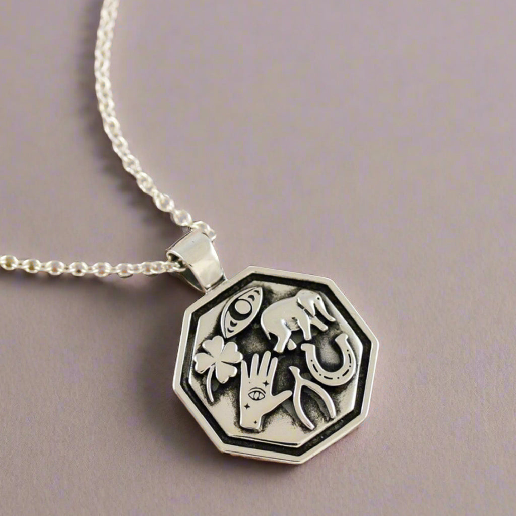 Good Luck Symbols Personalised Silver Necklace Scarlett Jewellery